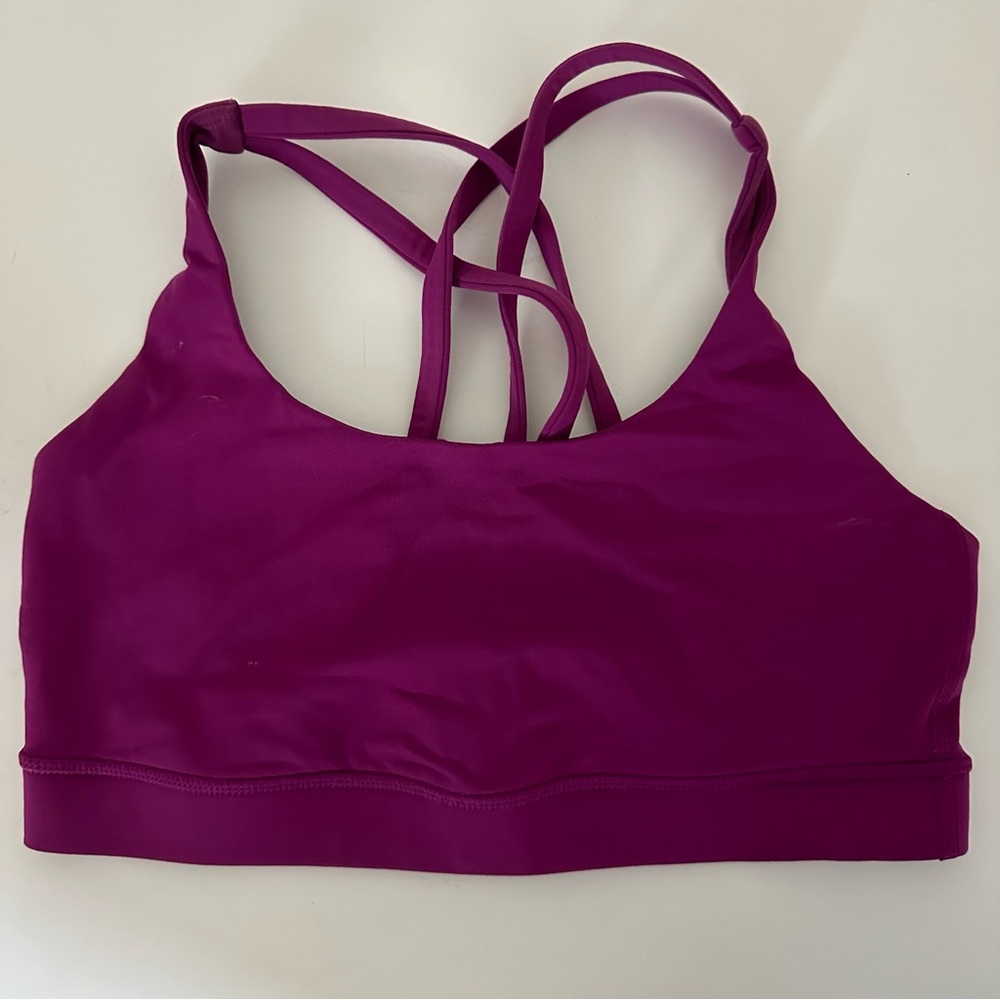 Size 6 Lululemon Energy Bra Medium Support B–D Cups in Magenta Purple